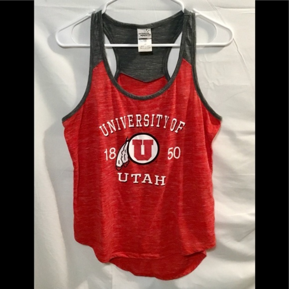 Creative Apparel Red & Gray University of Utah Tank Top
